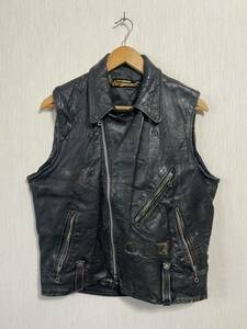 1960s Harley-Davidson Leather Vest ’Punk Custom’ レザーベスト 本革 牛革 レザーライダース カウハイド ベスト バイクベスト