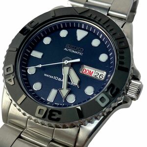 【稼働品】SEIKO セイコー ダイバー 自動巻き腕時計　AUTMATIC マットブラック　メンズ腕時計