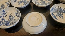 明治期　印判皿　蛇の目高台　10枚セット　アンティーク 小皿 染付 時代物 和食器_画像3