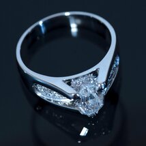 F3627【BRAND CLUB HILTON OSAKA】男性にも希少カット！大粒天然絶品D１．０２６、０．２５ct F VS2 最高級Pt900無垢セレブリティリング_画像3