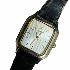 19724 SEIKO セイコー 4J81-5020 クレドール スクエア SS×革ベルト シルバー文字盤 クオーツ レディース腕時計 箱 保証書 説明書 ジャンク