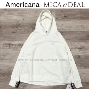 未使用 MICANA アメリカーナ mica&deal コラボ サイド ZIP ジップ ロゴ パーカー 白 ホワイト マイカアンドディール Americana マイカーナ