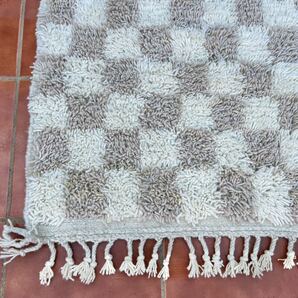 モロッコ ラグ カーペット　絨毯　アジラル ベニワレン スクエア　ベージュ