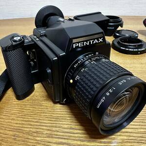 【外観美品】 PENTAX 645 中判一眼レフカメラ SMC PENTAX-A 645 1:2.8 45mm 付属品多数 ペンタックス 中判カメラ 一眼レフフィルムカメラ 
