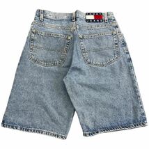 90s TOMMY JEANS デニム ハーフパンツ W30 ショートパンツ ショーツ ジーンズ 刺繍 TOMMY HILFIGER トミーヒルフィガー_画像1