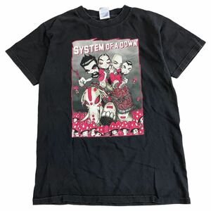 90s SYSTEM OF A DOWN Tシャツ S ブラック バンド バンT ロック ロゴ 半袖 SOAD システム・オブ・ア・ダウン ヴィンテージ