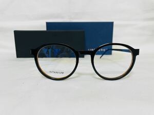 【リンドバーグ メガネフレーム】LINDBERG TITANIUM no.037/E101 1827 49-22 T407-135 Col.AJ06 伊達メガネ チタニウム 鼈甲柄 ブラック