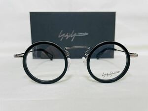 【ヨウジヤマモト メガネフレーム】YOHJI YAMAMOTO YY1003 613 44□25-150 未使用 美品 伊達眼鏡 ブラック クローム 丸メガネ