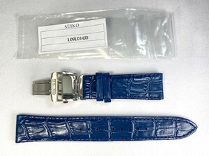 L09L014J0 SEIKO スピリット 20mm 純正革ベルトバックル付 ブルー ジョジョの奇妙な冒険 グイード・ミスタ SBPY107用 ネコポス送料無料