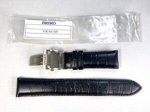 L0CA013J0 SEIKO メカニカル 20mm 純正革ベルトバックル付 カーフ型押し ブラック 6R15-02V0/SARG017用 ネコポス送料無料