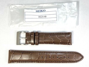 DG26AB SEIKO セイコー アルピニスト 20mm 純正革ベルト 牛革型押 ダークブラウン SARB017/6R15-00E1他用 ネコポス送料無料