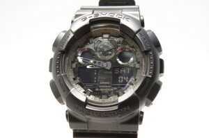 1円～【動作品】CASIO カシオ　G-SHOCK ジーショック G-ショック　カモフラージュ ダイヤル　メンズ腕時計　GA-100CF　ブラック　2-7-6