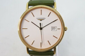 1円～【動作品】LONGINES ロンジン グランドクラシック　メンズ　クオーツ　腕時計　L4.636.2　文字盤ホワイト　レザーベルト　2-7-3