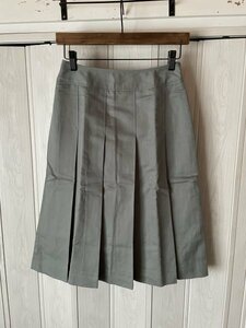 * retro green. knees height pleated skirt /W61/ not yet arrived goods *