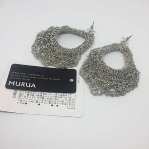 【新品】 MURUA ムルーア ピアス 両耳用 メタルチェーン シルバー F