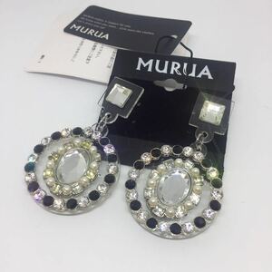 【新品】 MURUA ムルーア ピアス 両耳用 アクリルストーン ブラック F