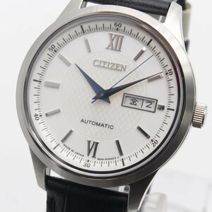 1787▲ CITIZEN 腕時計 COLLECTION NY4050-03A 5気圧防水 機械式 自動巻 手巻付 スケルトン カレンダー メンズ ホワイト×シルバー【0129】