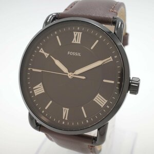 2041〇/【電池切れ】FOSSIL 腕時計 Copeland FS5666 カジュアル ステンレスケース レザーベルト メンズ ブラウン【0202】