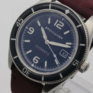 2074@[スピニカー] 腕時計 SP-5055-08 FLEUSS フルース サファイアガラス 自動巻 15気圧防水 43mm Watch メンズ ブラウン【0213-3】