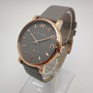 1744★MARC JACOBS/マークジェイコブス 腕時計 MBM1266 5気圧防水 レザー レディース ピンクゴールド×グレー【0129】