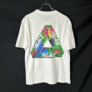 貴重 PALACE SKATEBOARDS パレス スケートボード トライアングルロゴ Tシャツ 花柄 鳥 フラワー スケボー 白 L