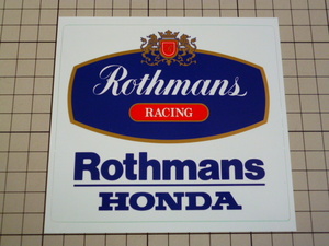 【大きめ】 HONDA 純正品 Rothmans RACING ステッカー 当時物 です(116×104mm) ロスマンズ ホンダ レーシング