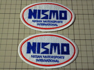 【残り僅か】 旧ロゴ NISMO NISSAN MOTORSPORTS ワッペン 2枚 当時物 です(刺繍/103×63mm) ニスモ 日産 モータースポーツ