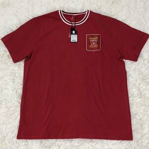 タグ付き Nike ナイキ LFC リバプール サッカー 赤 レッド 胸ロゴ 丸首 メンズ Lサイズ シンプル Tシャツ カットソー
