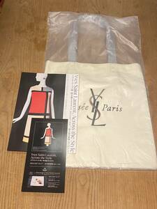 YSL イヴ サンローラン展 トートバッグ 大 アイボリー 帆布 内ポケット 国立新美術館 Yves Saint Laurent museum canvas tote bag