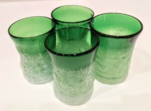 琉球グラス(エメラルドグリーン)４個セット！