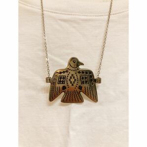 超希少!VTG NAVAJO 1960’s THUNDERBIRD STAMPED METAL NECKLACE USA HOPI ZUNIナバホビンテージサンダーバードスタンプメタルネックレスの画像4