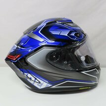 【美品】SHOEI ショウエイ X-Fourteen AERODYNE エアロダイン フルフェイスヘルメット Lサイズ ブルー X-14 バイク 二輪 MFJ公認 レース_画像5