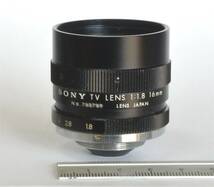 ★ Sony/ソニー　Cマウント レンズ　16mm F1.8　TV LENS　FA産業用/監視用　動作確認　ニコン１で　（送料220円～）　検）Tamron_画像1