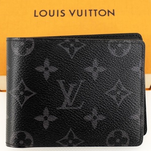 【美品】LOUIS VUITTON ルイヴィトン ポルトフォイユ・ミュルティプル モノグラム・エクリプス M61695 箱 保存袋