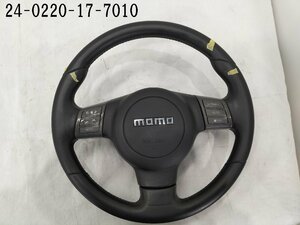 ★L185S ダイハツ　ムーブ カスタム RS　平成20年　純正　MOMO モモ　レザー ハンドル　ステアリング スイッチ付　インフレーター欠品★