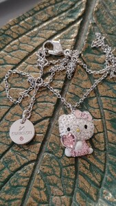 Swarovski Hello Kitty ネックレス ピンクハートストーン レディースアクセサリー ハローキティ