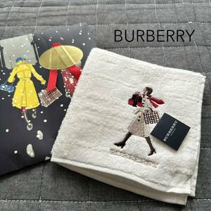 新品 BURBERRY バーバリー タオルハンカチ 女の子 刺繍 トレンチコート ロゴ