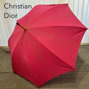 未使用品 Christian Dior クリスチャンディオール ロゴ 刺繍 長傘 傘