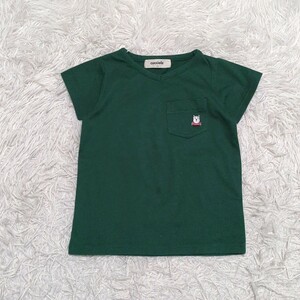 【送料無料】cucciolo　半袖　Tシャツ　110cm　刺繍ロゴ　緑　キッズ　子供服