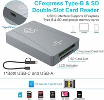 CFexpressタイプB SD カードリーダー USB 3.2 Gen2 10Gbps ダブルスロットカードリーダー 対応 Windows OS/Mac OS/Android OTG_画像4