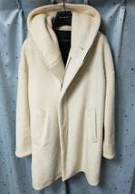 1piu1uguale3 DROP SHOULDER WRAP FOOD COAT ウールボア ドロップショルダー ラップコート 定価約16万円_画像1