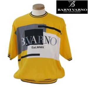 【春夏SALE】 バーニヴァーノ/BARNIVARNO 春夏物 半袖セーター LLサイズ イエロー系