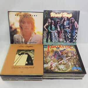 70-80年代 洋楽ロック LPレコード まとめて33点セット/クイーン/ロッドスチュアート/クラプトン/URIAH HEEP/サイモン ガーファンクル 他 10