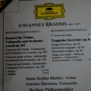 ★【独盤LP】 アンネ＝ゾフィー・ムター .ブラームス：ヴァイオリンとチェロのための二重協奏曲 イ短調 作品102 : ★の画像2
