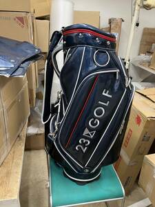 中古/ 23区 GOLF エナメルキャディバッグ 約4.45㎏ 3点式ショルダー