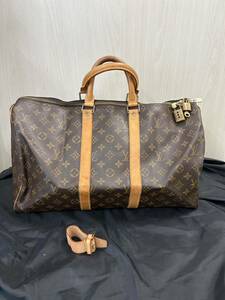 良品 LOUIS VUITTON ルイヴィトン モノグラム キーポル45 ボストン ハンドバッグ トラベルバッグ 鞄 ダイヤル式 パドロック ネームタグ付き