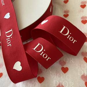 [ super-rare ]Dior/ red Heart / wrapping ribbon [ width 2.5.×1m]