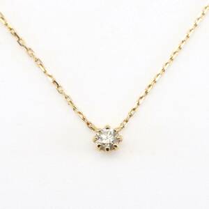 ◇アガット◇ ネックレス K18 ダイヤモンド 0.10ct 一粒 agete （管10_863）