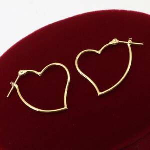 * Agete * earrings K18 hoop Heart agete ( tube 10_880)