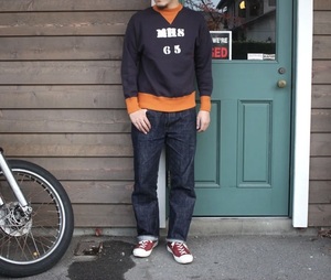 ヘラーズカフェ ウエアハウス 復刻 1930's HC 2tone Double V Sweatshirts 2トーン両Vスウェット MHS 65 サイズ40